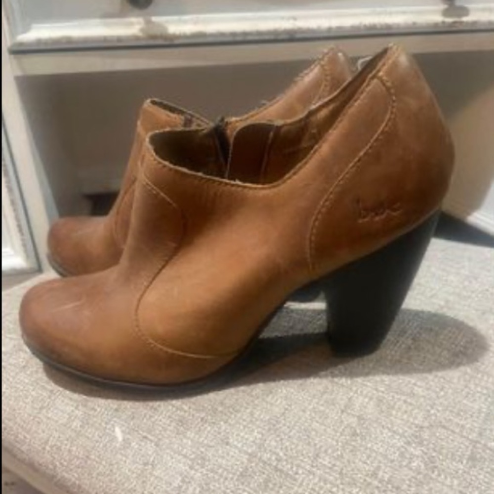 BOC brand -Distressed booties with zipper.